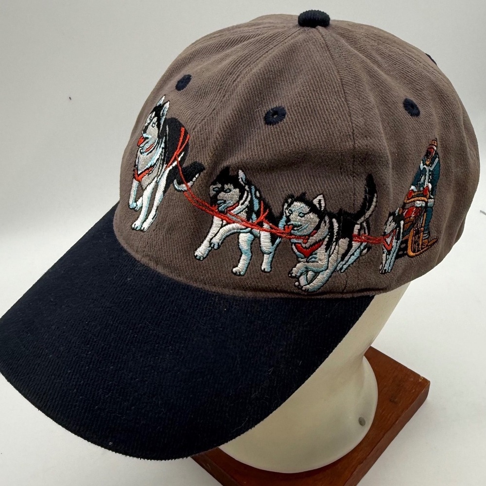 Alaska Dog Sled Husky Embroidery Baseball Cap Alaskan Cabin Iditarod unique hat